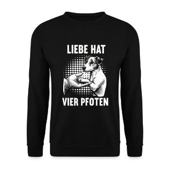 Liebe hat Vier Pfoten Jack Russel terrier Jackie - Unisex Pullover - Schwarz - Vorne - Alina (178cm) & Michal (187cm)