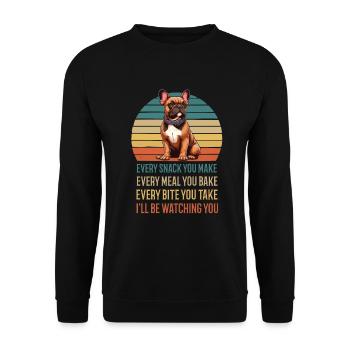 Chaque collation que vous préparez Bouledogue français - Sweat-shirt Unisexe - noir - Devant - Alina (178cm) & Michal (187cm)