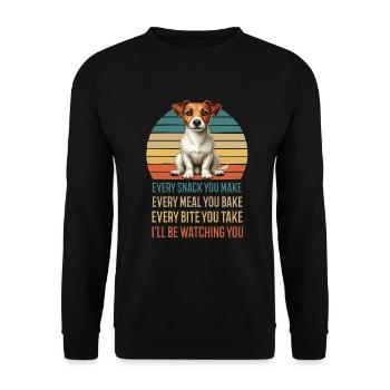 Every Snack you make Jack Russel terrier Jackie - Unisex Sweatshirt - black - Front - Alina (178cm) & Michal (187cm)