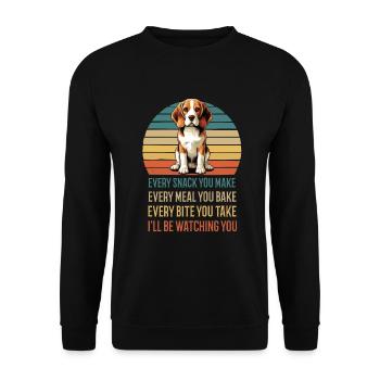 Every Snack You make Beagle Beaglebesitzer Hund - Unisex Pullover - Schwarz - Vorne - Alina (178cm) & Michal (187cm)