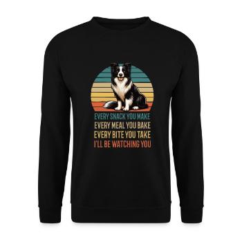 Chaque collation que vous préparez Border Collie - Sweat-shirt Unisexe - noir - Devant - Alina (178cm) & Michal (187cm)