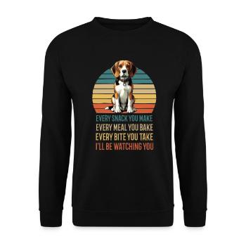 Every Snack You make Beagle Beaglebesitzer Hund - Unisex Pullover - Schwarz - Vorne - Alina (178cm) & Michal (187cm)