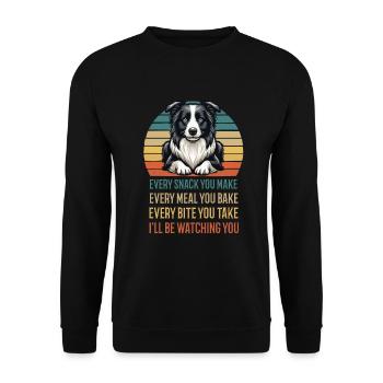 Chaque collation que vous préparez Border Collie - Sweat-shirt Unisexe - noir - Devant - Alina (178cm) & Michal (187cm)