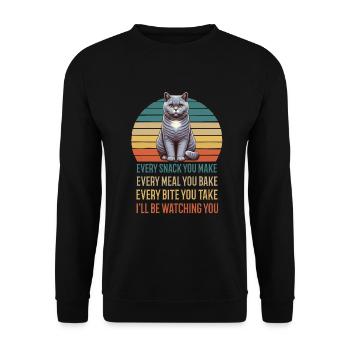 Chaque collation que vous préparez British Shorthair Cat Cats - Sweat-shirt Unisexe - noir - Devant - Alina (178cm) & Michal (187cm)