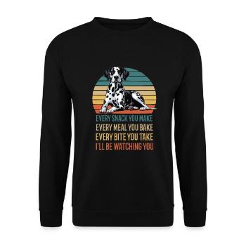 Every Snack you make Dalmatiner Dalmatinerhalter - Unisex Pullover - Schwarz - Vorne - Alina (178cm) & Michal (187cm)