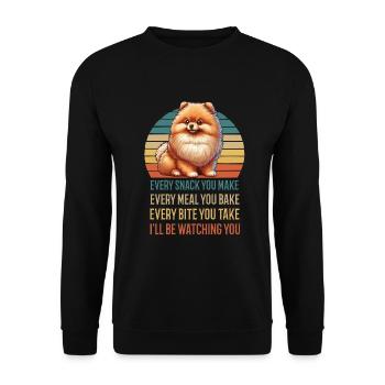 Every Snack you make Pomeranian Spitz Spitz Dog - Unisex Sweatshirt - black - Front - Alina (178cm) & Michal (187cm)