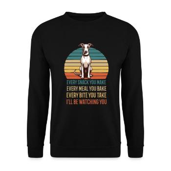 Every Snack you make Whippet Windhund Whippets - Unisex Pullover - Schwarz - Vorne - Alina (178cm) & Michal (187cm)