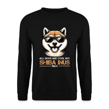 All dogs are cool Shiba Inu Shiba owner Shiba - Unisex Sweatshirt - black - Front - Alina (178cm) & Michal (187cm)
