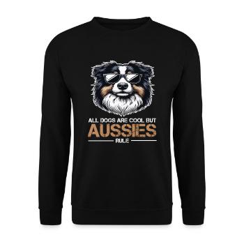 All Dogs are Cool Australian Shepherd Aussie - Unisex Sweatshirt - black - Front - Alina (178cm) & Michal (187cm)