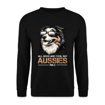 All Dogs are Cool Australian Shepherd Aussie - Unisex Sweatshirt - black - Front - Alina (178cm) & Michal (187cm)