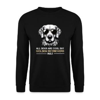 All Dogs are Cool Golden Retriever Goldie Goldies - Unisex Pullover - Schwarz - Vorne - Alina (178cm) & Michal (187cm)