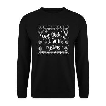 le plus susceptible de manger toutes les huîtres - Sweat-shirt Unisexe - noir - Devant - Alina (178cm) & Michal (187cm)