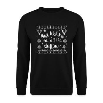 le plus susceptible de manger toute la farce - Sweat-shirt Unisexe - noir - Devant - Alina (178cm) & Michal (187cm)