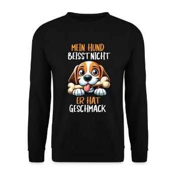 Mein Hund Beisst Nicht Beagle Beaglebesitzer Beagl - Unisex Pullover - Schwarz - Vorne - Alina (178cm) & Michal (187cm)