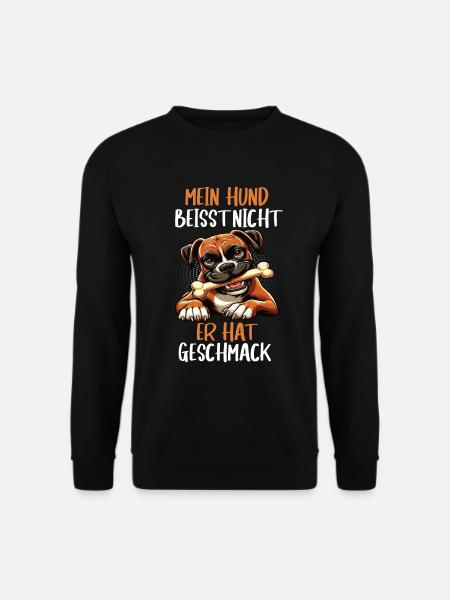 Mein Hund Beisst Nicht Boxer Boxerhalter Boxerhund - Unisex Pullover - Schwarz