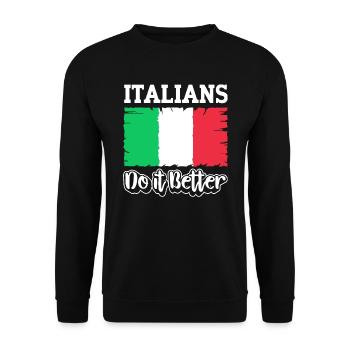 Italien Italie Drôle Dicton Idée Cadeau - Sweat-shirt Unisexe - noir - Devant - Alina (178cm) & Michal (187cm)