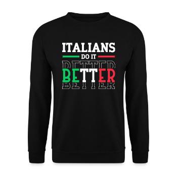 Italien Italie Drôle Dicton Idée Cadeau - Sweat-shirt Unisexe - noir - Devant - Alina (178cm) & Michal (187cm)