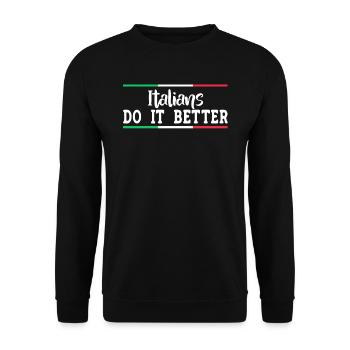 Italien Italie Femme Italienne Idée Cadeau Humour - Sweat-shirt Unisexe - noir - Devant - Alina (178cm) & Michal (187cm)