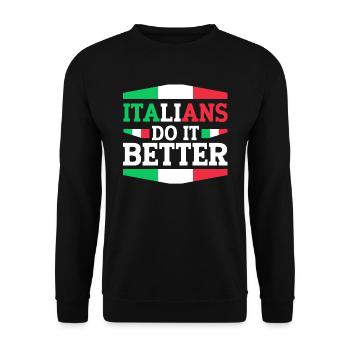 Italian Italy Funny Saying Gift Idea - Unisex Sweatshirt - black - Front - Alina (178cm) & Michal (187cm)