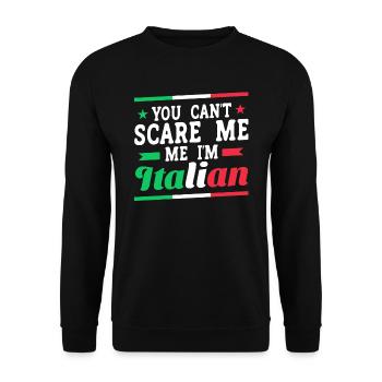 Italiener Italien Lustiger Spruch Geschenkidee - Unisex Pullover - Schwarz - Vorne - Alina (178cm) & Michal (187cm)