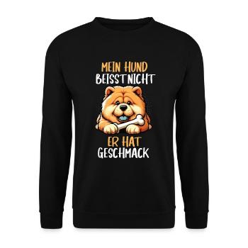 Mein Hund Beisst Nicht Chow Chow Chowbesitzer - Unisex Pullover - Schwarz - Vorne - Alina (178cm) & Michal (187cm)