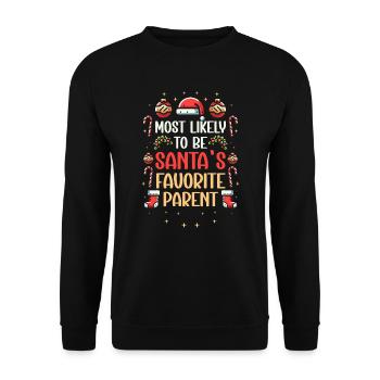 Christmas Xmas Parents Mom Dad Humor Funny - Unisex Sweatshirt - black - Front - Alina (178cm) & Michal (187cm)