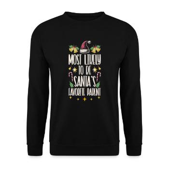 Christmas Xmas Parents Mom Dad Humor Funny - Unisex Sweatshirt - black - Front - Alina (178cm) & Michal (187cm)