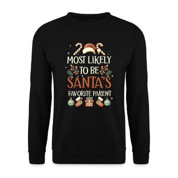 Christmas Xmas Parents Mom Dad Humor Funny - Unisex Sweatshirt - black - Front - Alina (178cm) & Michal (187cm)