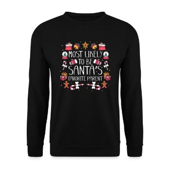 Christmas Xmas Parents Mom Dad Humor Funny - Unisex Sweatshirt - black - Front - Alina (178cm) & Michal (187cm)