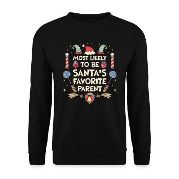 Christmas Xmas Parents Mom Dad Humor Funny - Unisex Sweatshirt - black - Front - Alina (178cm) & Michal (187cm)
