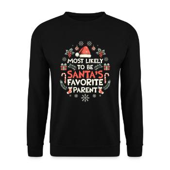 Christmas Xmas Parents Mom Dad Humor Funny - Unisex Sweatshirt - black - Front - Alina (178cm) & Michal (187cm)
