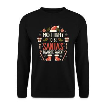 Christmas Xmas Parents Mom Dad Humor Funny - Unisex Sweatshirt - black - Front - Alina (178cm) & Michal (187cm)