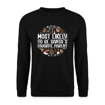 Noël Noël Parents Maman Papa Humour Drôle - Sweat-shirt Unisexe - noir - Devant - Alina (178cm) & Michal (187cm)