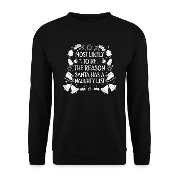 Weihnachten Lustiger Spruch Frech Xmas - Unisex Pullover - Schwarz - Vorne - Alina (178cm) & Michal (187cm)