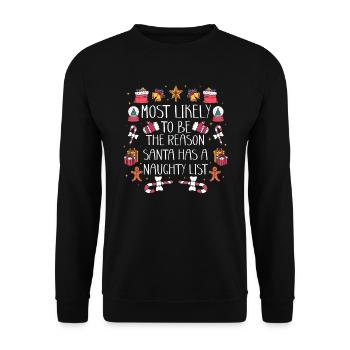 Noël drôle disant Noël coquin - Sweat-shirt Unisexe - noir - Devant - Alina (178cm) & Michal (187cm)