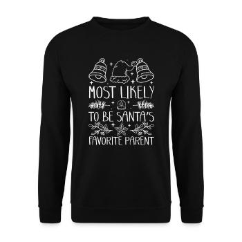 Noël Noël Parents Maman Papa Humour Drôle - Sweat-shirt Unisexe - noir - Devant - Alina (178cm) & Michal (187cm)