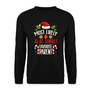 Noël Noël Parents Maman Papa Humour Drôle - Sweat-shirt Unisexe - noir - Devant - Alina (178cm) & Michal (187cm)