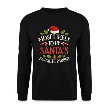 Noël Noël Parents Maman Papa Humour Drôle - Sweat-shirt Unisexe - noir - Devant - Alina (178cm) & Michal (187cm)