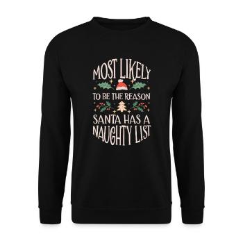Noël drôle disant Noël coquin - Sweat-shirt Unisexe - noir - Devant - Alina (178cm) & Michal (187cm)