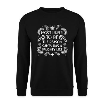 Weihnachten Lustiger Spruch Frech Xmas - Unisex Pullover - Schwarz - Vorne - Alina (178cm) & Michal (187cm)