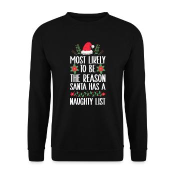 Weihnachten Lustiger Spruch Frech Xmas - Unisex Pullover - Schwarz - Vorne - Alina (178cm) & Michal (187cm)