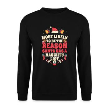 Weihnachten Lustiger Spruch Frech Xmas - Unisex Pullover - Schwarz - Vorne - Alina (178cm) & Michal (187cm)
