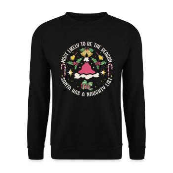 Noël drôle disant Noël coquin - Sweat-shirt Unisexe - noir - Devant - Alina (178cm) & Michal (187cm)