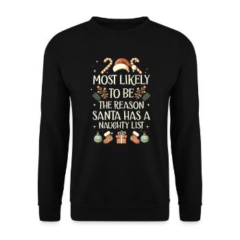 Weihnachten Lustiger Spruch Frech Xmas - Unisex Pullover - Schwarz - Vorne - Alina (178cm) & Michal (187cm)
