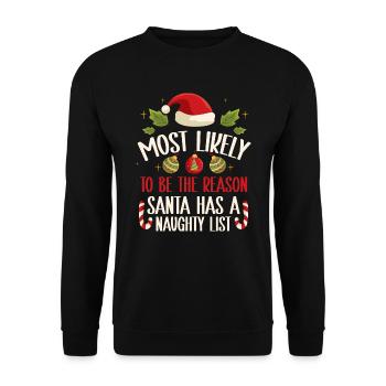 Noël drôle disant Noël coquin - Sweat-shirt Unisexe - noir - Devant - Alina (178cm) & Michal (187cm)
