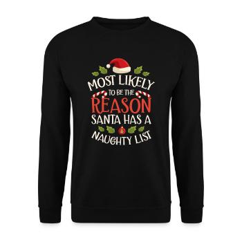 Noël drôle disant Noël coquin - Sweat-shirt Unisexe - noir - Devant - Alina (178cm) & Michal (187cm)