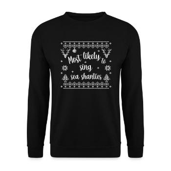 most likely to sing sea shanties - Unisex Pullover - Schwarz - Vorne - Alina (178cm) & Michal (187cm)