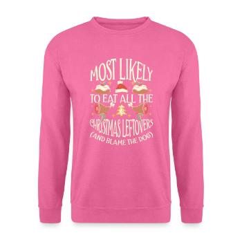 Weihnachten Lustiger Spruch Xmas Essen Humor - Unisex Pullover - Pink - Vorne