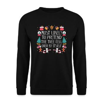 Noël Noël drôle dire humour drôle - Sweat-shirt Unisexe - noir - Devant - Alina (178cm) & Michal (187cm)