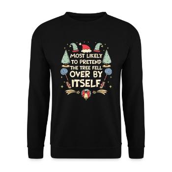 Noël Noël drôle dire humour drôle - Sweat-shirt Unisexe - noir - Devant - Alina (178cm) & Michal (187cm)